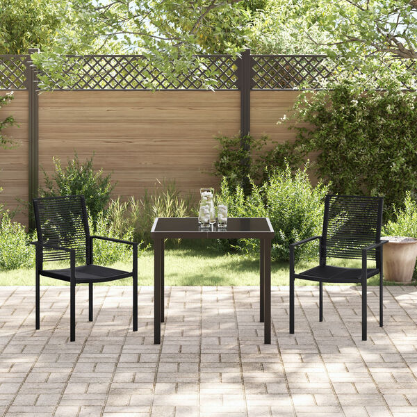 vidaXL Ensemble de salle à manger pour jardin 5 pcs Noir Rattan PVC