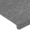 vidaXL Tapis d'escalier autocollants 15 pcs 65x24,5x3,5 cm Gris