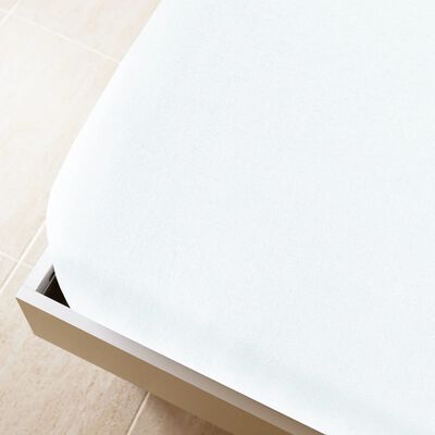 vidaXL Drap-housse Jersey Blanc 100x200 cm Coton