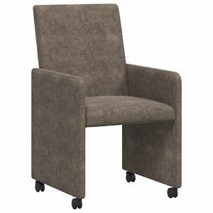 vidaXL Chaises de Salle &agrave; Manger avec Roues 2 pc Simili cuir su&eacute;d&eacute;