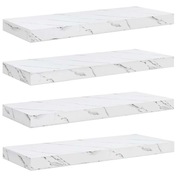 vidaXL &Eacute;tag&egrave;re Murale Montage mural 4 pcs Marbre blanc 50 x 23 x 4 cm