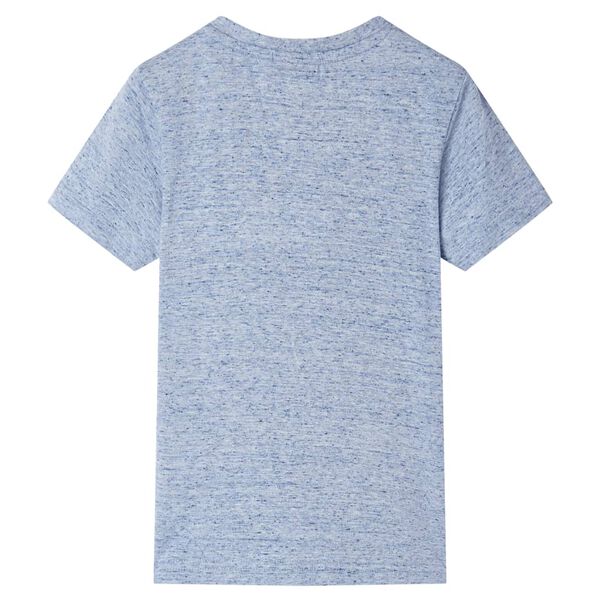 T-shirt pour enfants avec manches courtes m&eacute;lange bleu 140