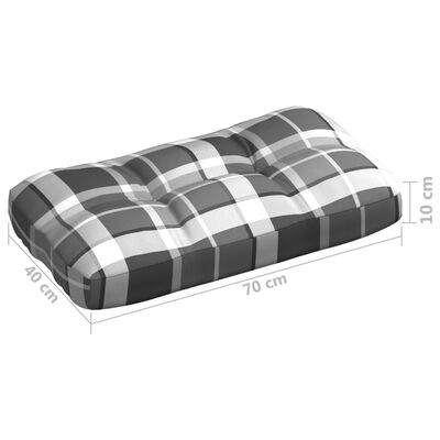 vidaXL Coussins de canapé palette lot de 7 Motif à carreaux gris