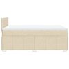 vidaXL Sommier &agrave; lattes de lit avec matelas Cr&egrave;me 120x200 cm Tissu