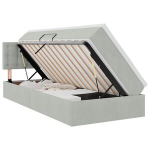 vidaXL Lit avec rangement et LED Gris clair 90 x 200 cm Velours