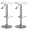 vidaXL Tabourets de bar lot de 2 blanc acier chrom&eacute; et cuir artificiel