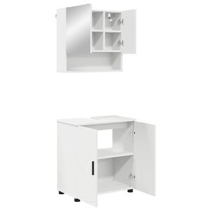 vidaXL Ensemble de mobilier de salle de bain 2 pi&egrave;ces Blanc