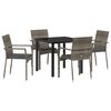 vidaXL Ensemble de salle &agrave; manger pour jardin 5 pcs Gris polyrotin