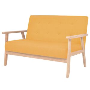 vidaXL Canap&eacute; &agrave; 2 places Tissu Jaune