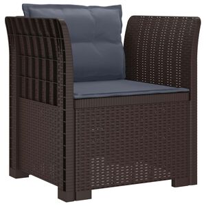 vidaXL Fauteuil 1 place avec coussins look rotin PP Marron