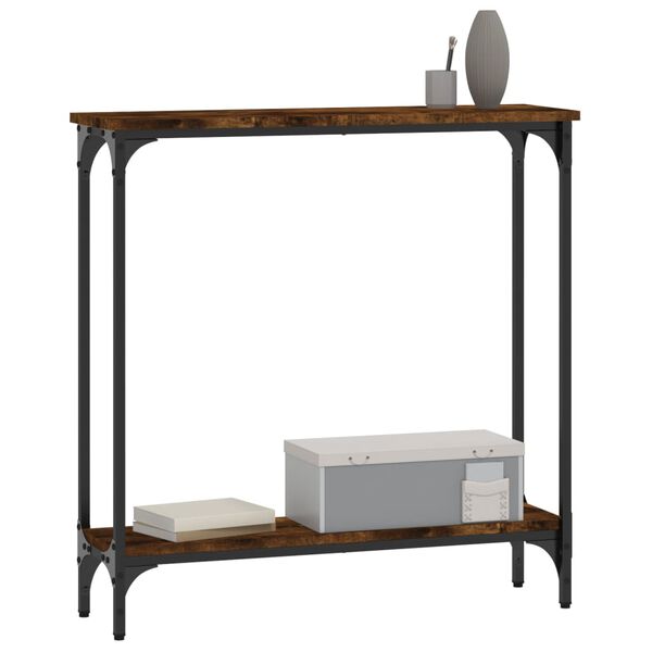 vidaXL Table console ch&ecirc;ne fum&eacute; 75x22,5x75 cm bois d'ing&eacute;nierie
