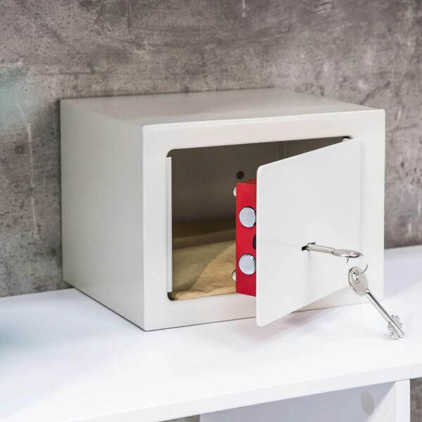 HI Coffre-fort d'h&ocirc;tel avec 2 cl&eacute;s 23x17x17 cm acier blanc