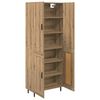 vidaXL Haut Armoire 2 pcs Ch&ecirc;ne artisanal Bois Agglom&eacute;r&eacute; et Verre