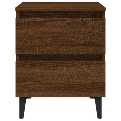 vidaXL Table de chevet avec pieds en métal Chêne marron 40x35x50 cm