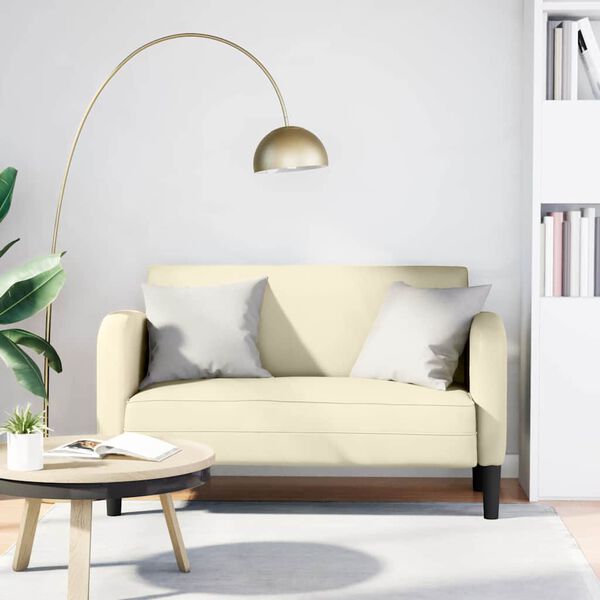 vidaXL Canap&eacute; causeuse cr&egrave;me 110 cm similicuir