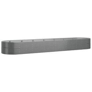 vidaXL Lit sur&eacute;lev&eacute; de jardin Acier enduit de poudre 584x140x68cm gris