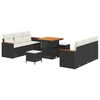 vidaXL Ensemble de canap&eacute; de jardin 9 pcs Noir polyrotin