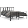 vidaXL Cadre de lit m&eacute;tal sans matelas avec pied de lit noir 135x190cm