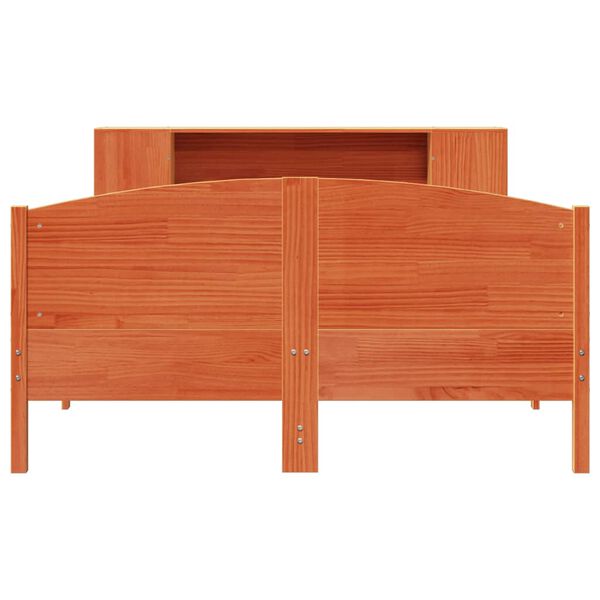 vidaXL Lit biblioth&egrave;que sans matelas cire marron 150x200 cm pin massif