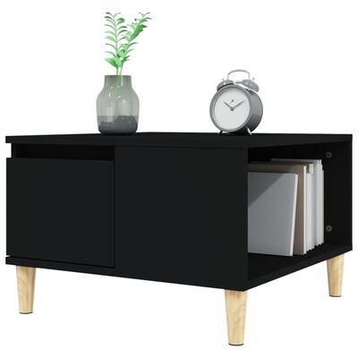 vidaXL Table basse noir 55x55x36,5 cm bois d'ingénierie