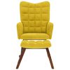 vidaXL Chaise &agrave; bascule avec tabouret en velours jaune