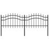 vidaXL Cl&ocirc;ture de jardin avec dessus en forme de lance, noire, 240 x 75 cm, acier thermolaqu&eacute;