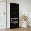 vidaXL Armoire &agrave; chaussures Noir 59x17x169 cm Bois d'ing&eacute;nierie