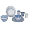 Bo-Camp Vaisselle 16 pcs Mix & Match M&eacute;lamine Bleu