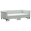 vidaXL Lit de jour avec gigogne et matelas gris clair 90x190cm velours