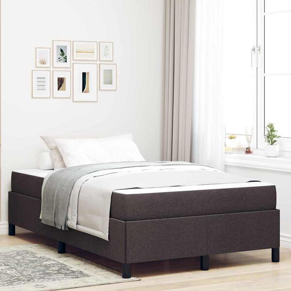 vidaXL Lit &agrave; ressorts Marron fonc&eacute; 120 x 190 cm tissu