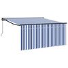 vidaXL Auvent r&eacute;tractable Bleu et Blanc 350 x 250 cm