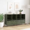vidaXL Buffet vert olive 135x39x73,5 cm acier laminé à froid