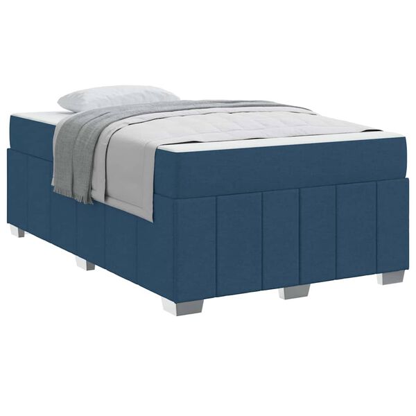 vidaXL Cadre de lit avec matelas Bleu 120 x 200 cm tissu