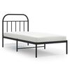vidaXL Cadre de lit m&eacute;tal sans matelas avec t&ecirc;te de lit noir 90x200 cm
