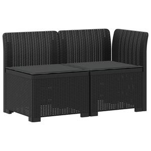 vidaXL Canap&eacute; de jardin 2 places avec coussins look rotin PP