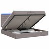 vidaXL Lit coffre avec matelas et LED Taupe 200 x 200 cm Tissu