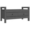 vidaXL Banc d'entr&eacute;e Gris 80x40x43 cm Bois de pin massif