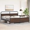 vidaXL Cadre de lit en m&eacute;tal sans matelas ch&ecirc;ne marron 193x203 cm