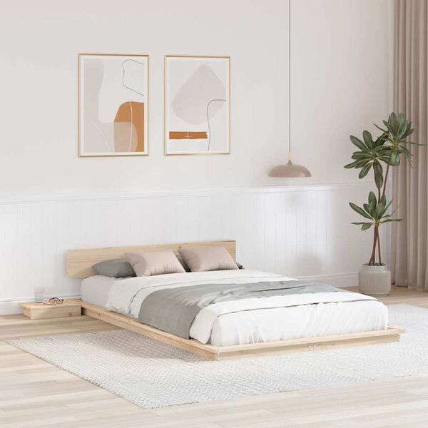 vidaXL Cadre de lit Marron 120 x 190 cm bois
