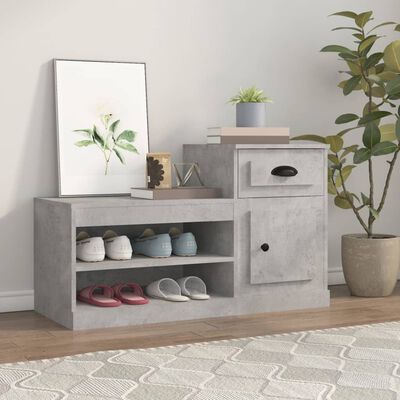 vidaXL Armoire à chaussures gris béton 100x42x60 cm bois d'ingénierie