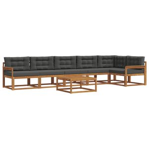 vidaXL Ensemble de canap&eacute;s d'ext&eacute;rieur 7 pcs Naturel et Anthracite