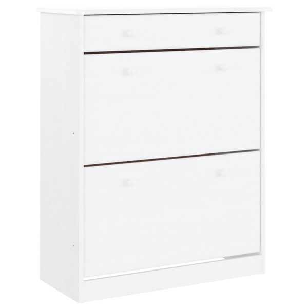 vidaXL Armoire à chaussures ALTA blanc 77x35x96 cm bois massif de pin