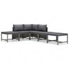 vidaXL Salon de jardin 6 pcs avec coussins R&eacute;sine tress&eacute;e Gris
