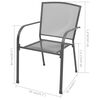 vidaXL Ensemble &agrave; manger de jardin 7 pcs Acier Anthracite