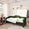 vidaXL Lit avec matelas et &eacute;clairage USB Vert fonc&eacute; Tissu 90x200 cm