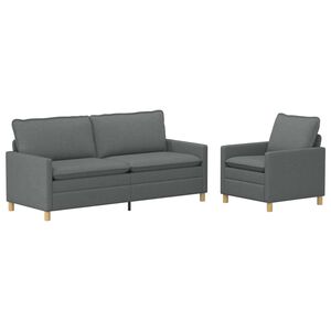 vidaXL Ensemble de Canap&eacute;s 2 pc Gris fonc&eacute; Tissu