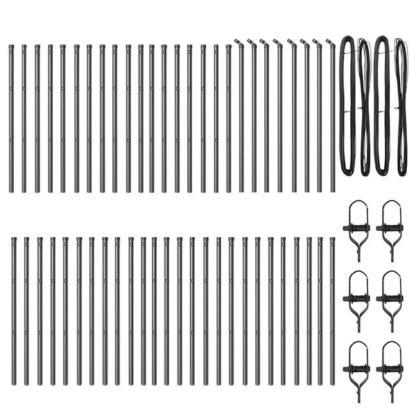 vidaXL Poteau de cl&ocirc;ture. 52 pcs Gris 3,2 x 3,2 x 120 cm