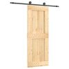 vidaXL Porte coulissante Naturel et noir 80 x 210 cm
