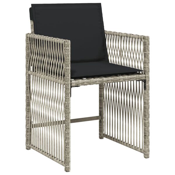 vidaXL Ensemble &agrave; manger de jardin et coussins 15 pcs gris clair rotin