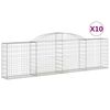 vidaXL Paniers &agrave; gabions arqu&eacute;s 10 pcs 300x30x80/100 cm fer galvanis&eacute;